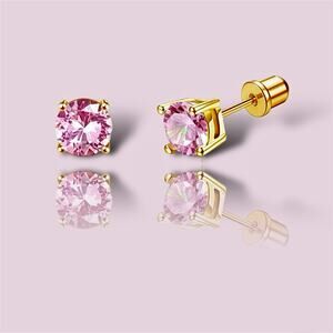 Hypoallergenic Pink Stud Earrings